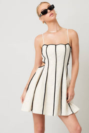 Embroidery Cut Out Back Dress
