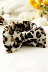 Leopard Print Bow Knot Wide Elastic Headband Gifts