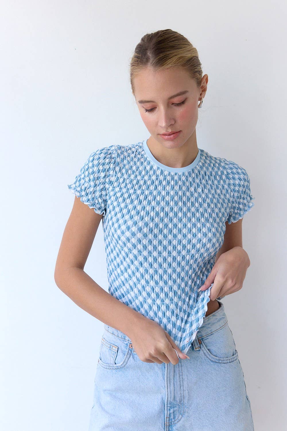 Blue Gingham Tee