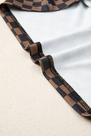 Checkerboard Round Neck Summer T Shirt (S-XL)
