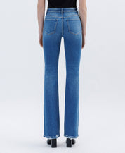 HIGH RISE MEDIUM DARK FULL LENGTH BOOTCUT JEANS F6081