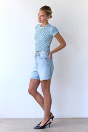 Blue Gingham Tee