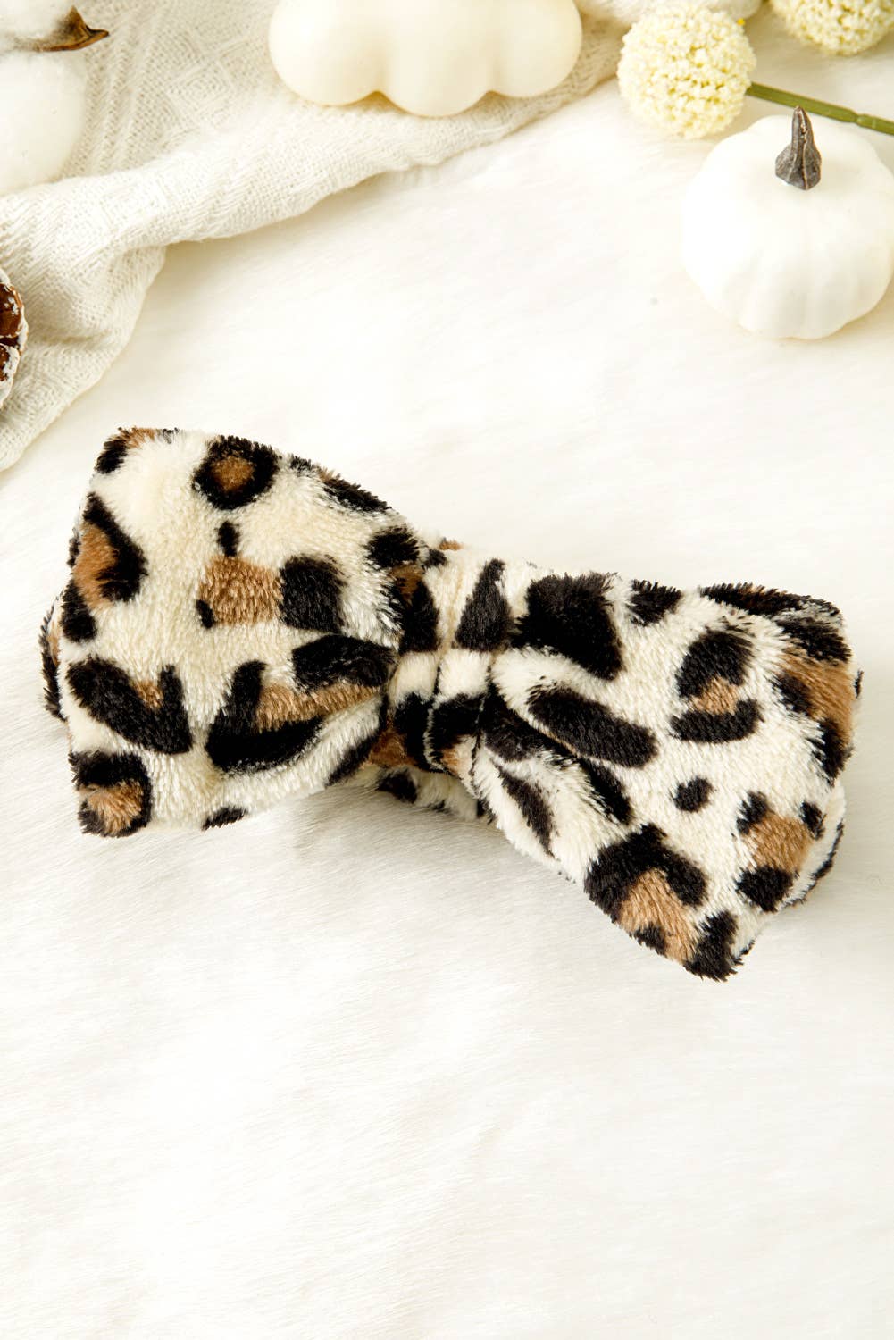 Leopard Print Bow Knot Wide Elastic Headband Gifts