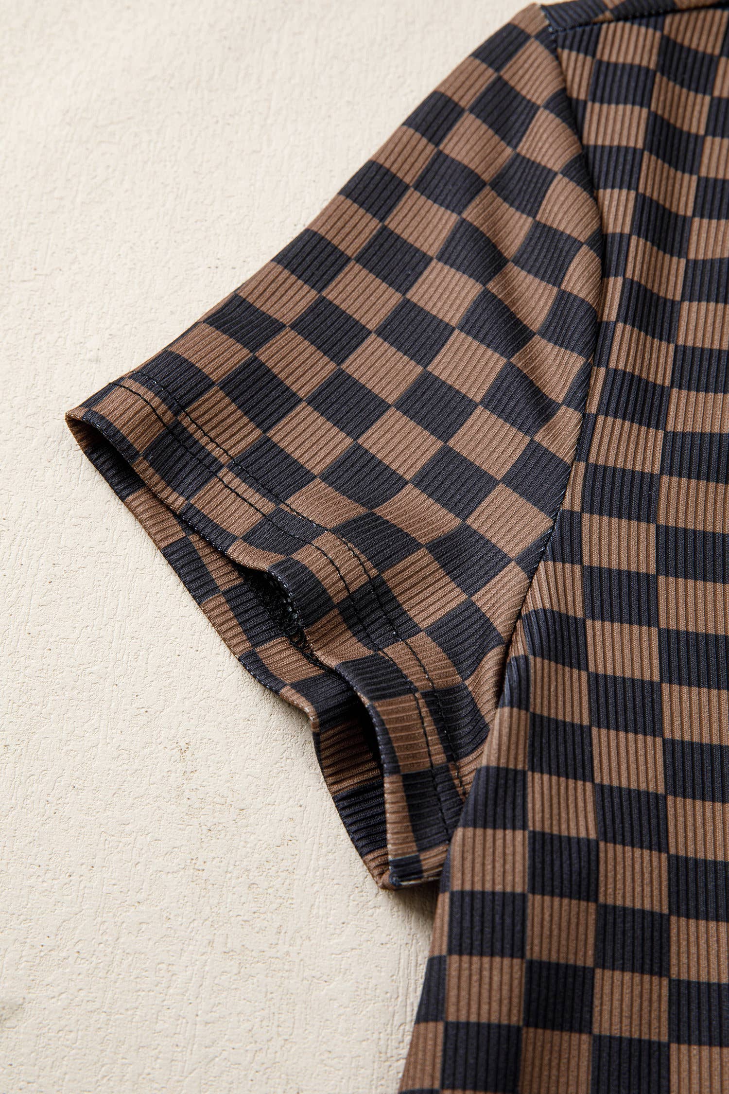 Checkerboard Round Neck Summer T Shirt (S-XL)