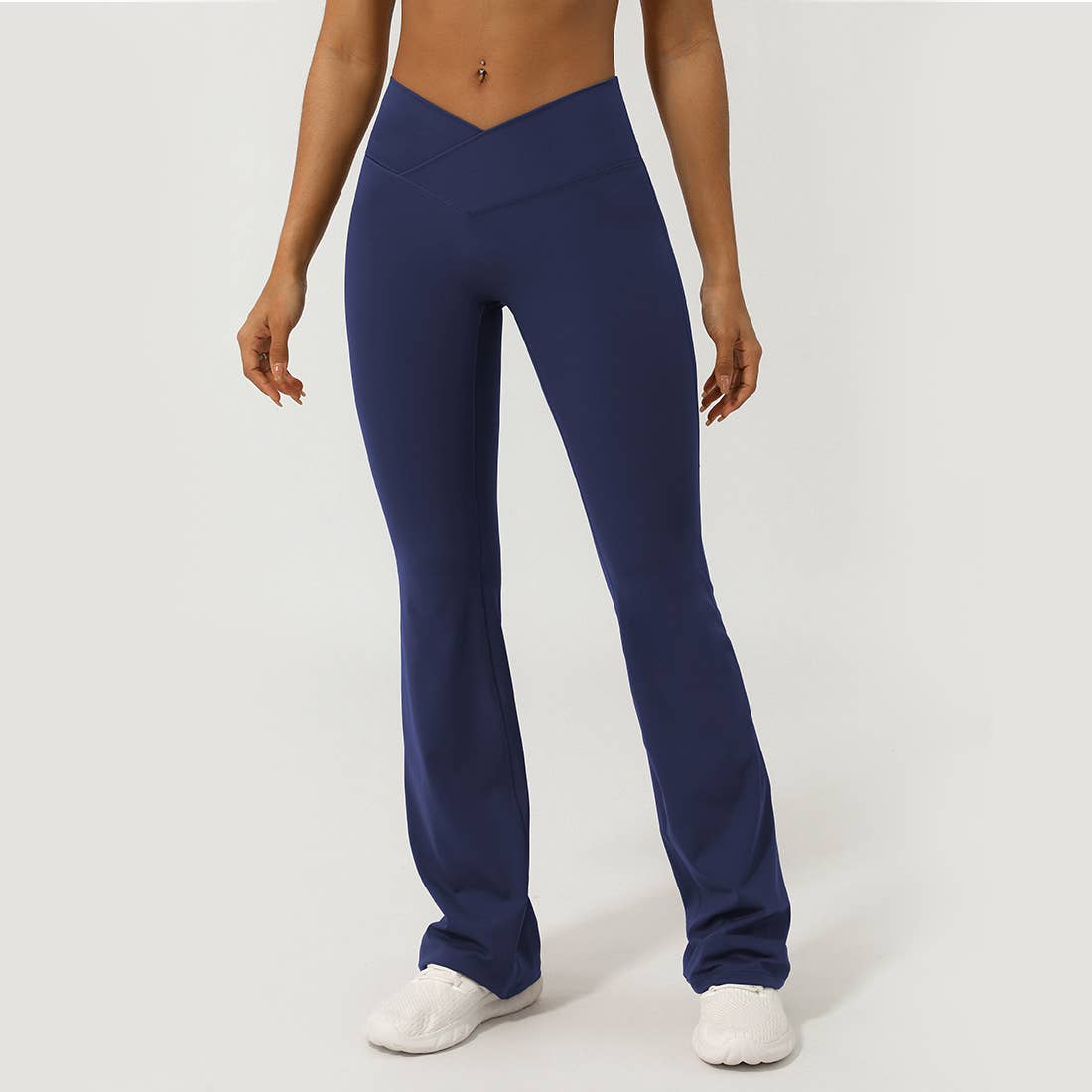 Women Sport V Cross Waist Tight Flare Yoga Dance Pants