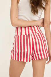 Cherry Stripe Short