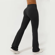 Women Sport V Cross Waist Tight Flare Yoga Dance Pants