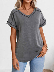 V-Neck Ribbed Tee
