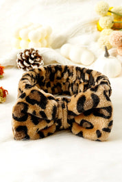 Leopard Print Bow Knot Wide Elastic Headband Gifts