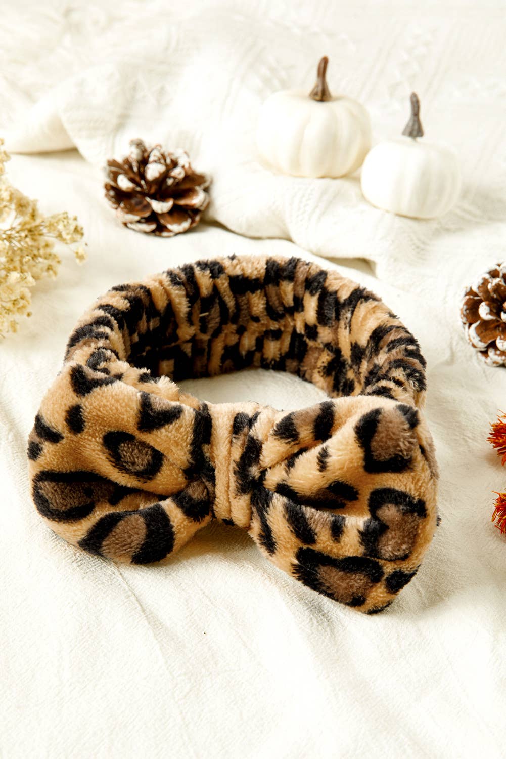 Leopard Print Bow Knot Wide Elastic Headband Gifts