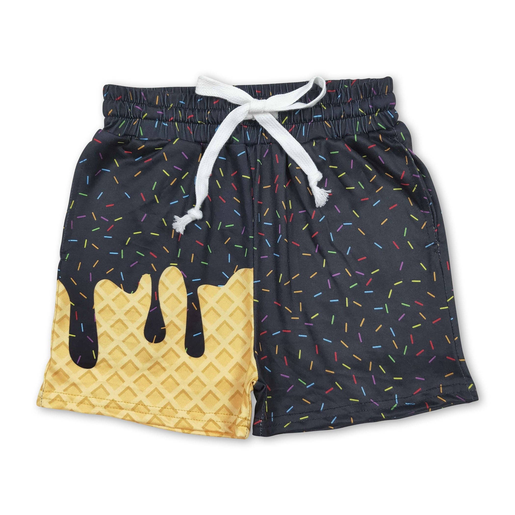 Ice Cream Waffle Drip Shorts - YOUTH