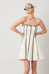 Embroidery Cut Out Back Dress