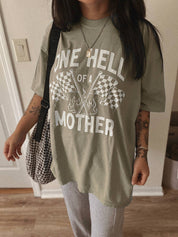 One Hell of A Mother Graphic Tee - Khaki