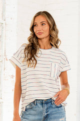 Striped Tee w Pocket