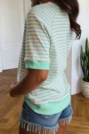 Stripe Colorblock Trim Short Sleeve Tee SS26 | S-XL