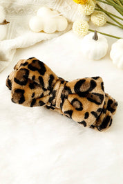 Leopard Print Bow Knot Wide Elastic Headband Gifts