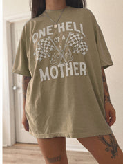 One Hell of A Mother Graphic Tee - Khaki