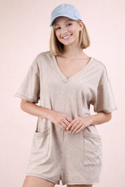 Mineral Washed Oversized Romper