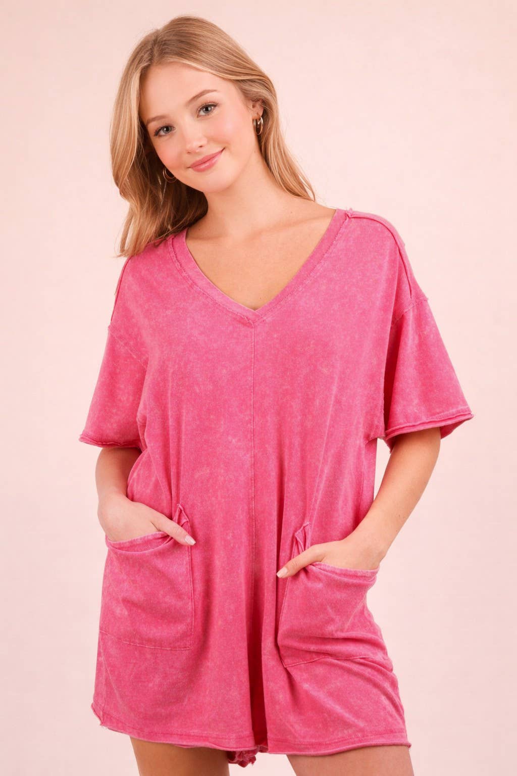 Mineral Washed Oversized Romper