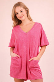 Mineral Washed Oversized Romper