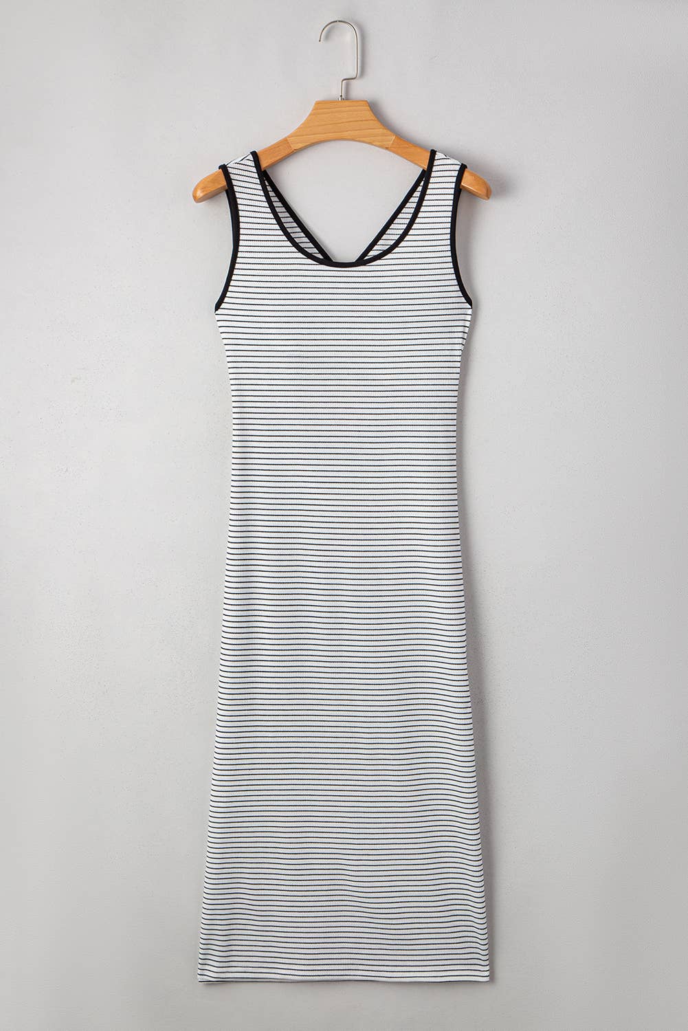 Stripe Criss Cross Midi Dress