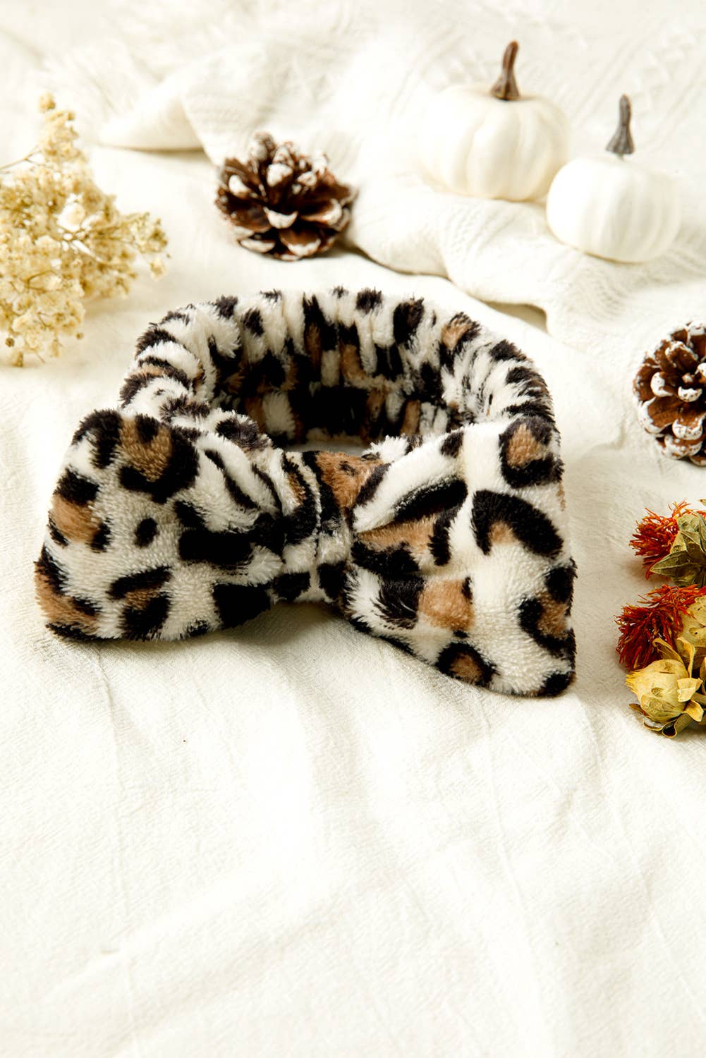 Leopard Print Bow Knot Wide Elastic Headband Gifts