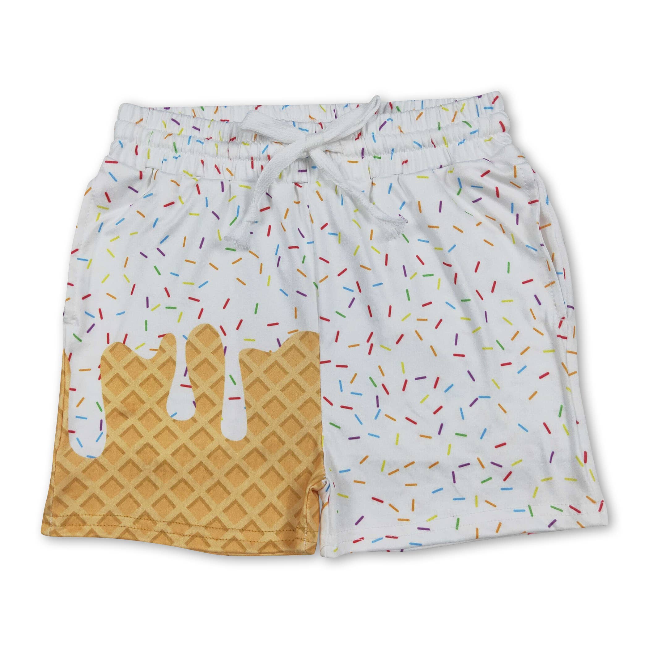 Ice Cream Waffle Drip Shorts - YOUTH