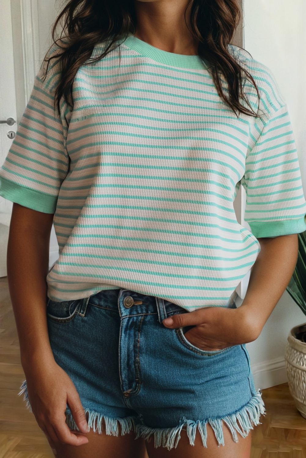 Stripe Colorblock Trim Short Sleeve Tee SS26 | S-XL