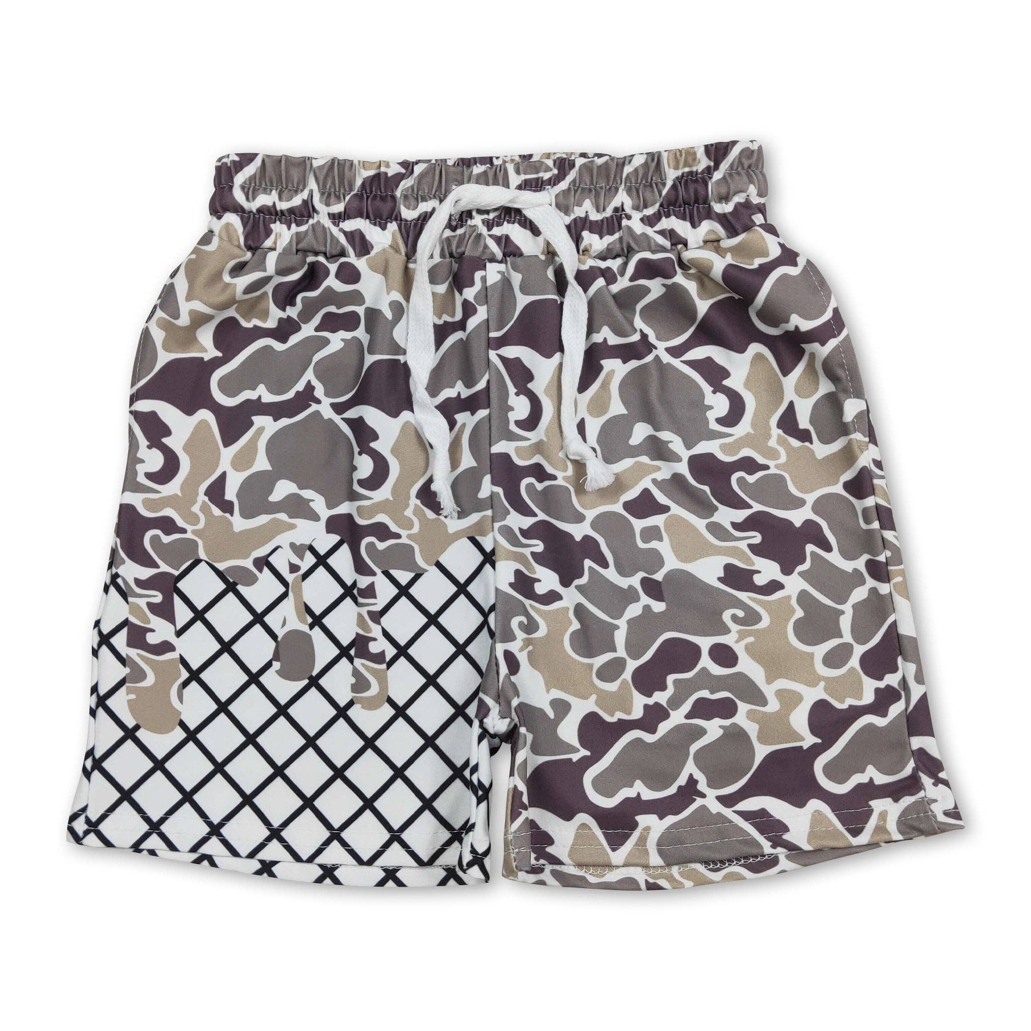 Camo Waffle Drip Shorts - YOUTH