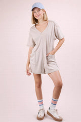 Mineral Washed Oversized Romper