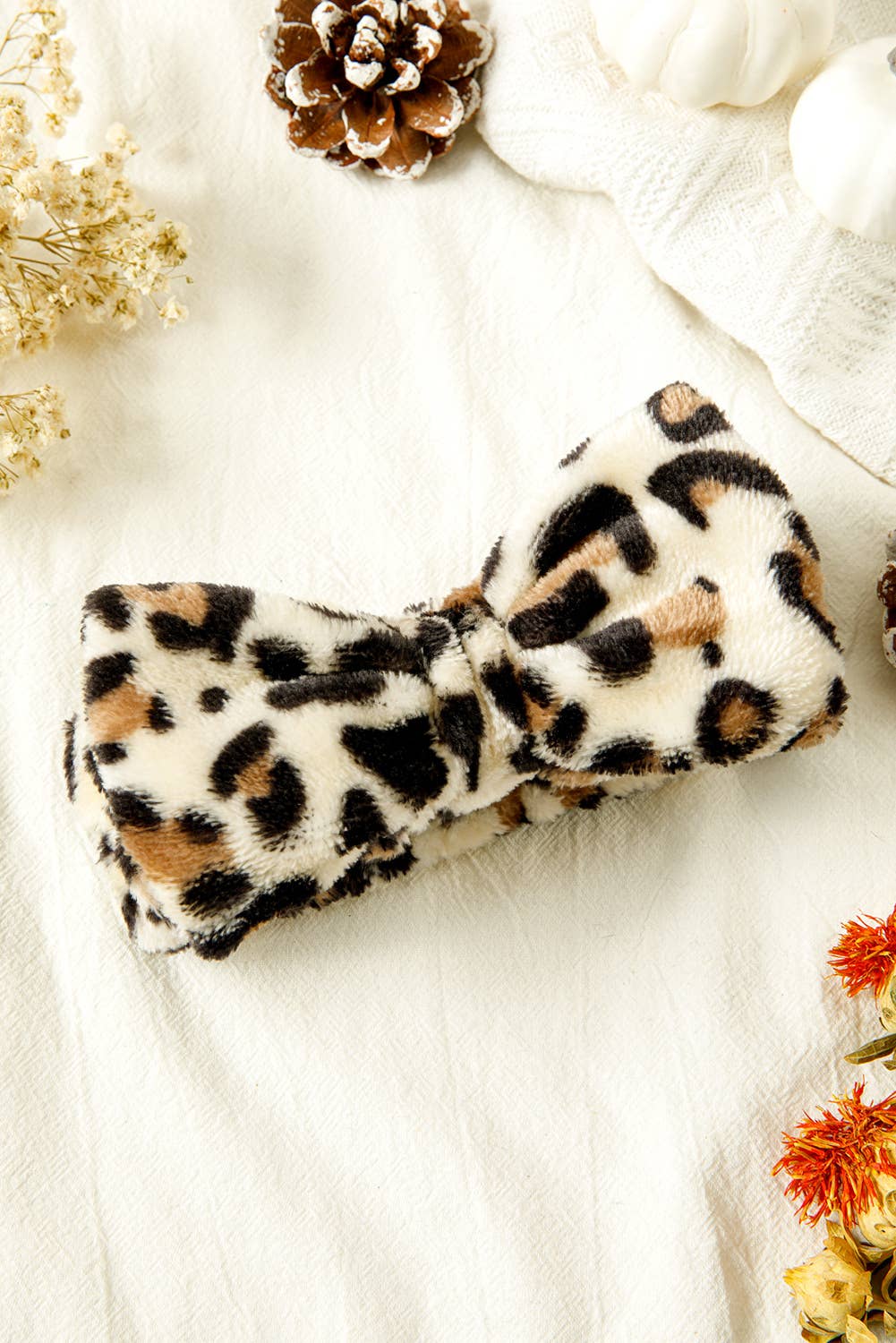 Leopard Print Bow Knot Wide Elastic Headband Gifts