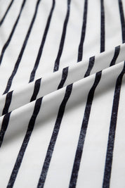 Stripe Colorblock 3/4 Sleeve Loose T Shirt (S-XL)