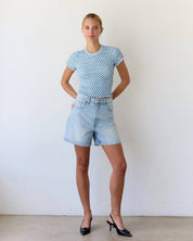 Blue Gingham Tee