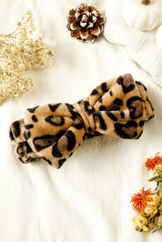 Leopard Print Bow Knot Wide Elastic Headband Gifts