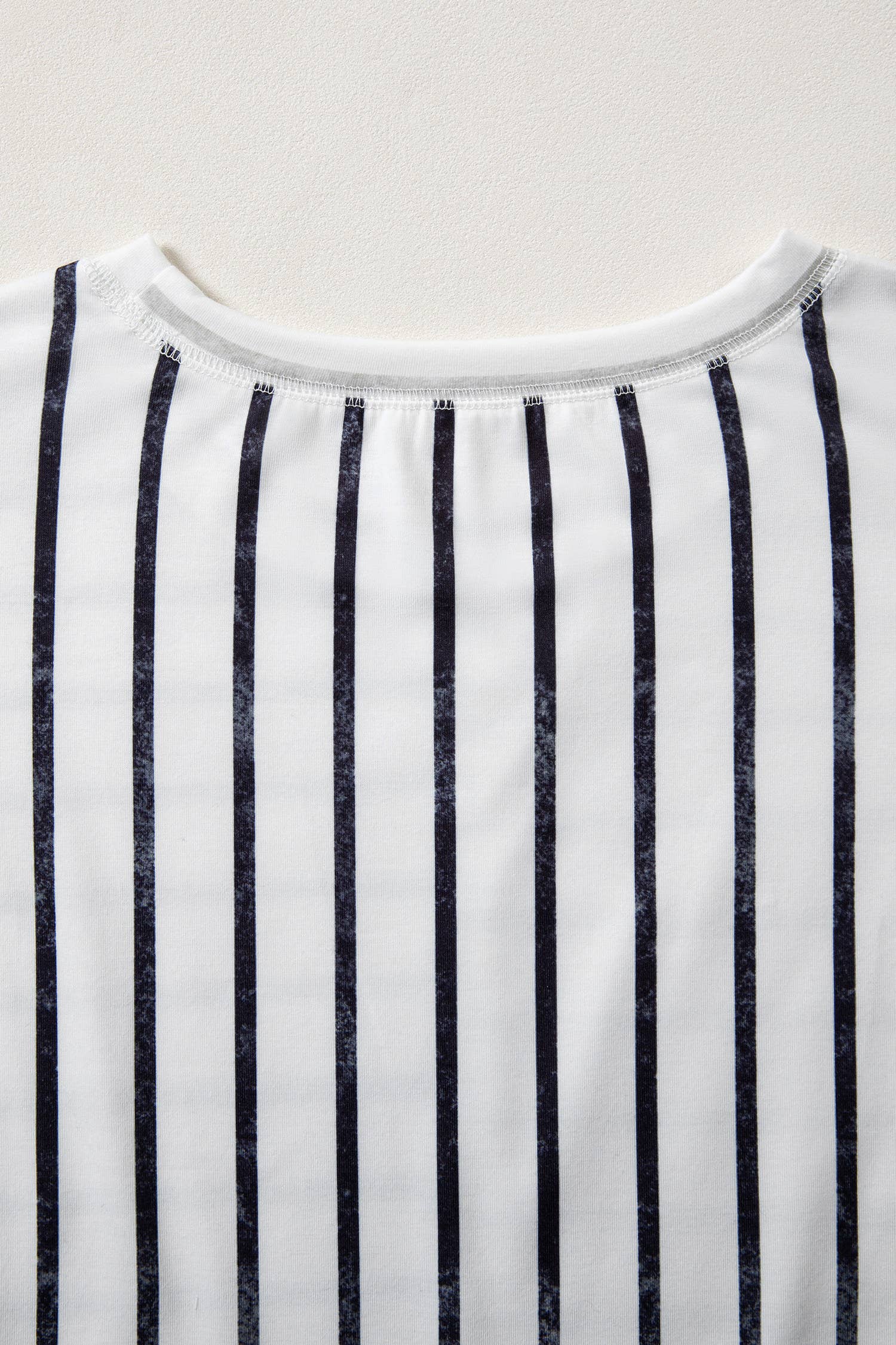 Stripe Colorblock 3/4 Sleeve Loose T Shirt (S-XL)