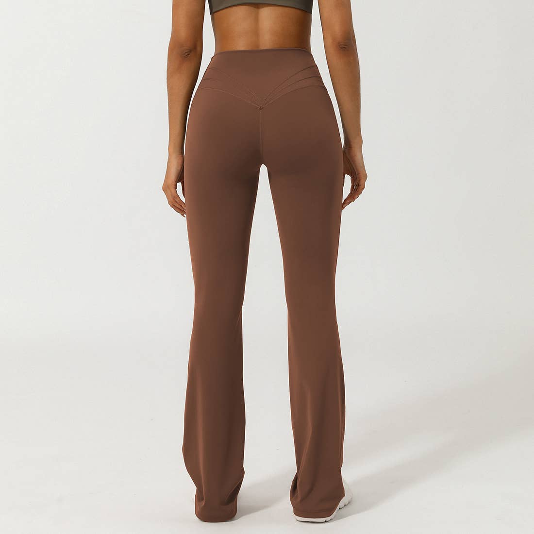 Women Sport V Cross Waist Tight Flare Yoga Dance Pants