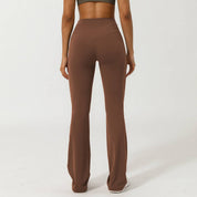 Women Sport V Cross Waist Tight Flare Yoga Dance Pants