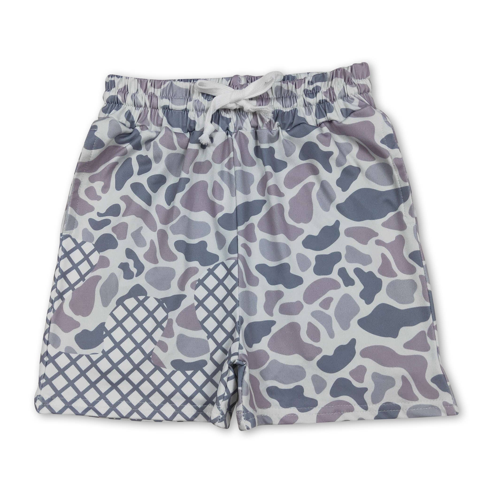 Camo Waffle Drip Shorts - YOUTH