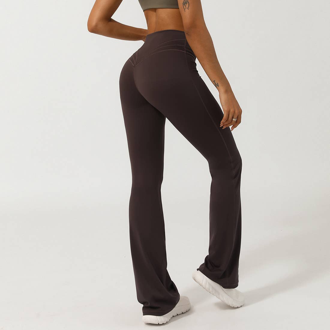 Women Sport V Cross Waist Tight Flare Yoga Dance Pants