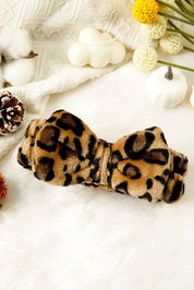 Leopard Print Bow Knot Wide Elastic Headband Gifts
