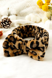 Leopard Print Bow Knot Wide Elastic Headband Gifts