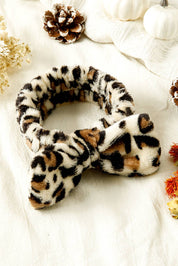 Leopard Print Bow Knot Wide Elastic Headband Gifts