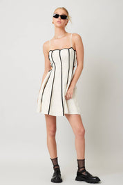 Embroidery Cut Out Back Dress